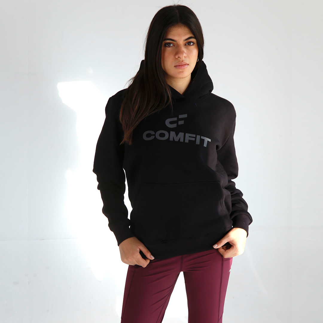 FEMALE OVER SIZED BLACK HOODIE